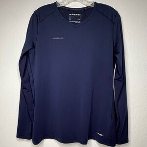 Mammut Sertig Long Sleeve Shirt Women’s Size M Blue Hiking Running Polartec‎